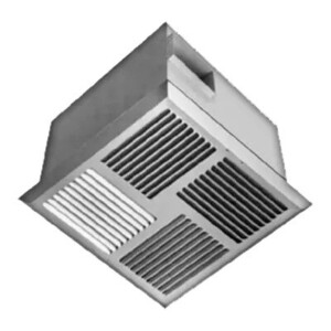 Twin blower bath fan w/metal grille & metal damper, insulated housing